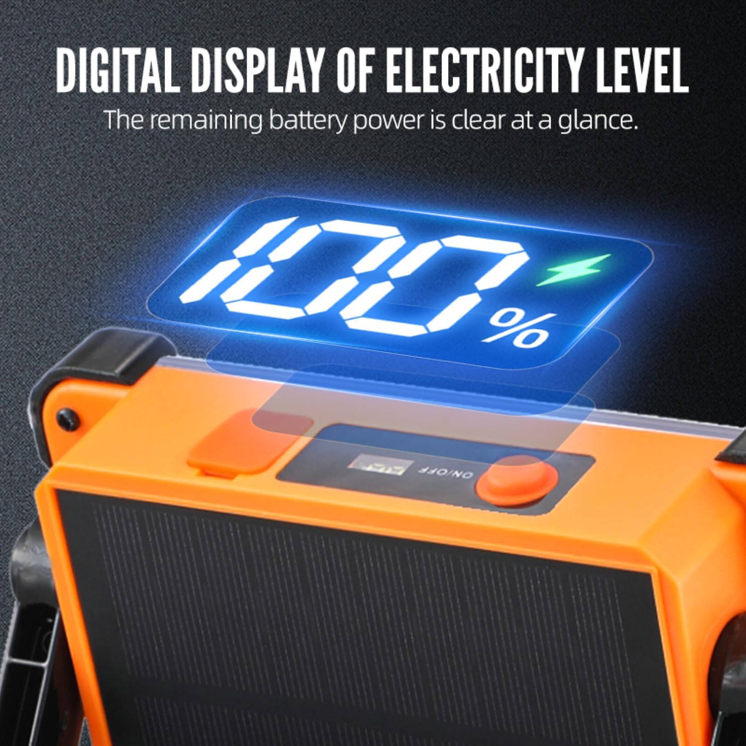 Solar Work Light Rechargeable Lamps Camping Light 120W 6000mAh 144 LED Outdoor Work Light for Emergency Mechanic Repairing Camping