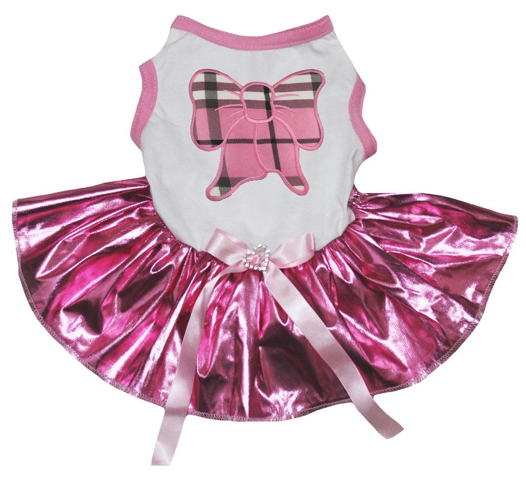 Robe Chien Plaid Anti-Frottement Facile à Enfiler Tutu Rose