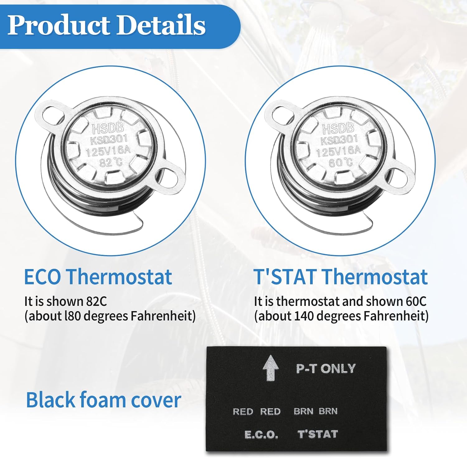 RV Water Heater Thermal Cutoff Kit with ECO Thermostat Assembly, Replacement for Atwood 93866 91447, Compatible with Atwood GC6AA-10E & Dometic Models (2-Pack)