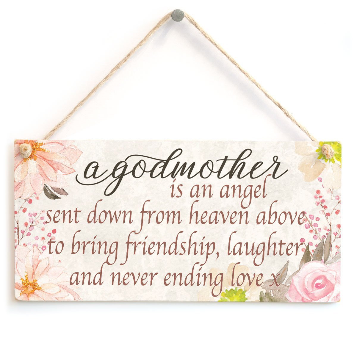 hualiang a godmother is an angel sent down from heaven - Lovely Gift Idea For Child's Christening Gifts For Godmother 25.4 x 12.7 cm