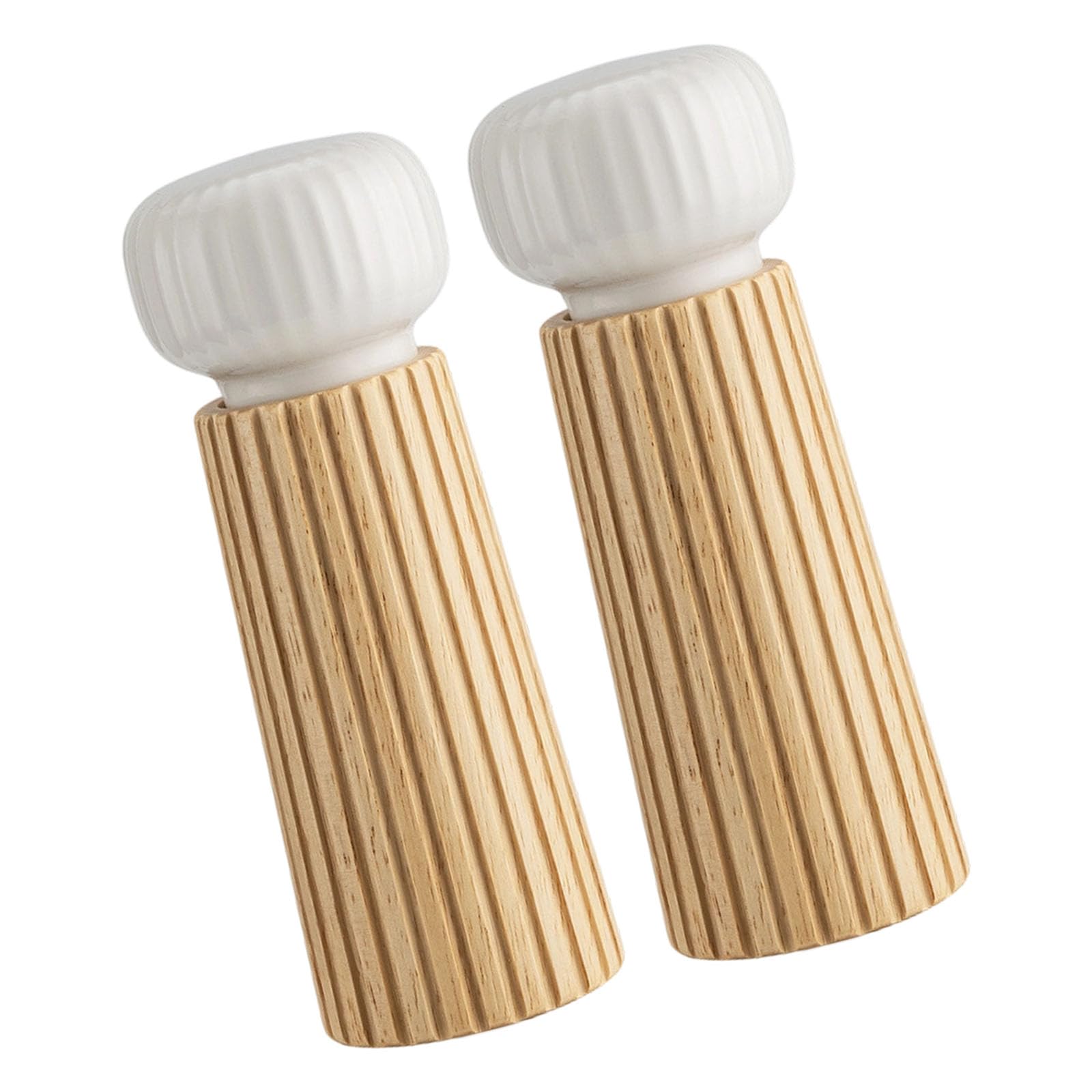 Btgghytr Wooden Seasoning Grinder with Ceramic Spices Container Salts and Peppers Mill Kitchen Tool Earthenware Center Seasoning Mill