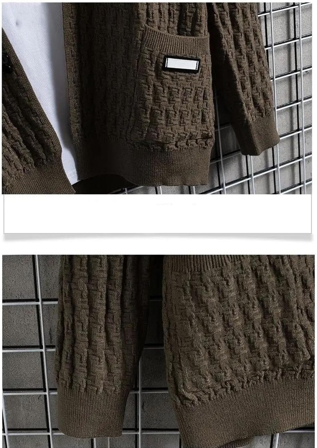 Men’s V-Neck Knit Cardigan Button Front Loose Fit Sweater Casual Layered Outwear