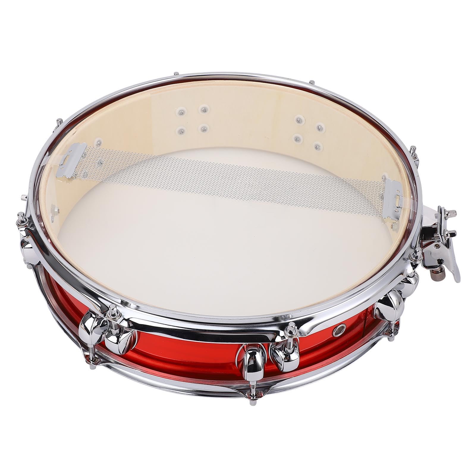 Generic Rullante da 14 Pollici, Leggero e Resistente con Bacchette, Perfetto per Studenti Principianti e Sessioni di Pratica Nella Musica Pop (rosso)