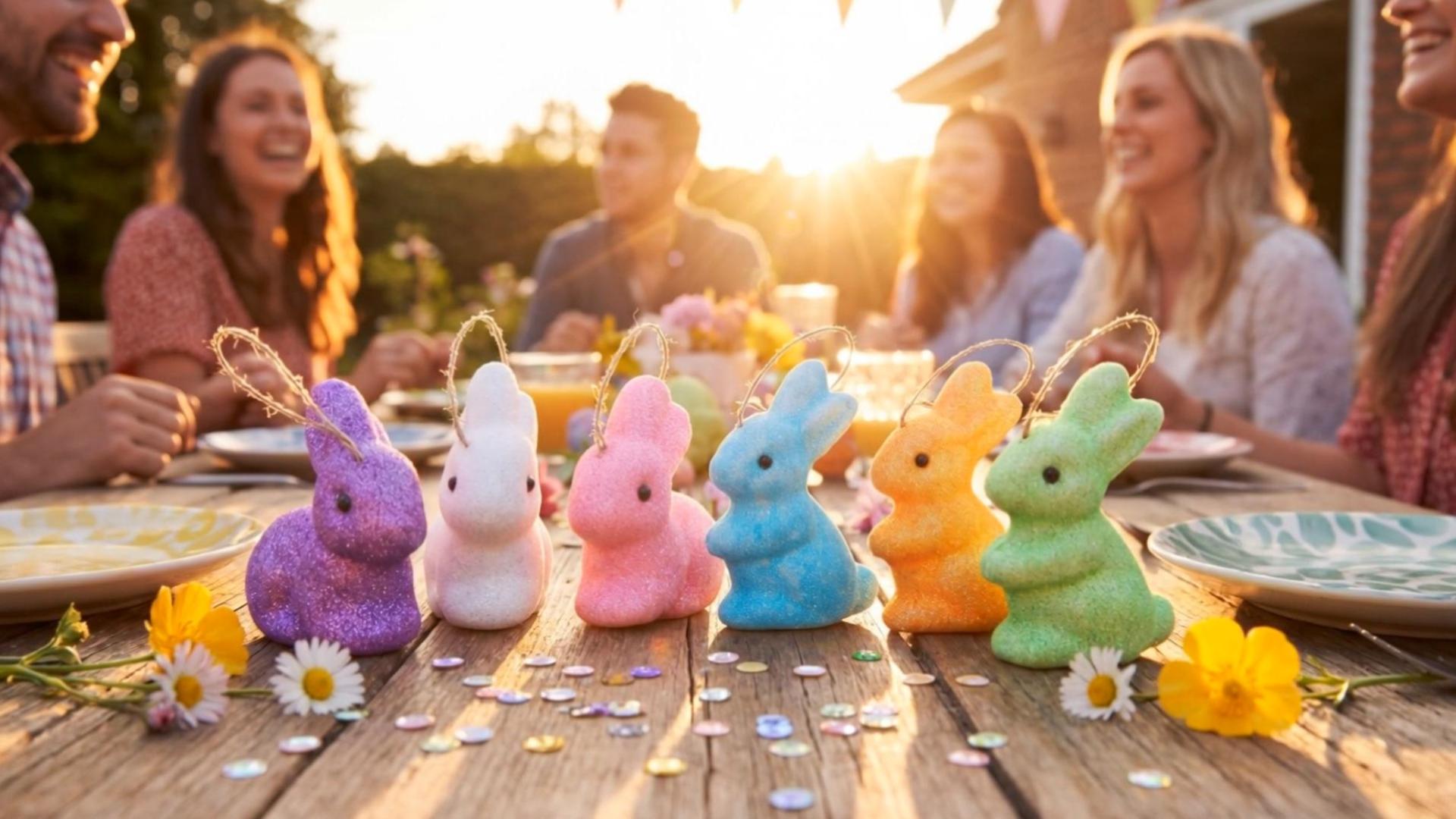 Set 6 Adornos Conejos de Pascua para Árbol miniatura 7