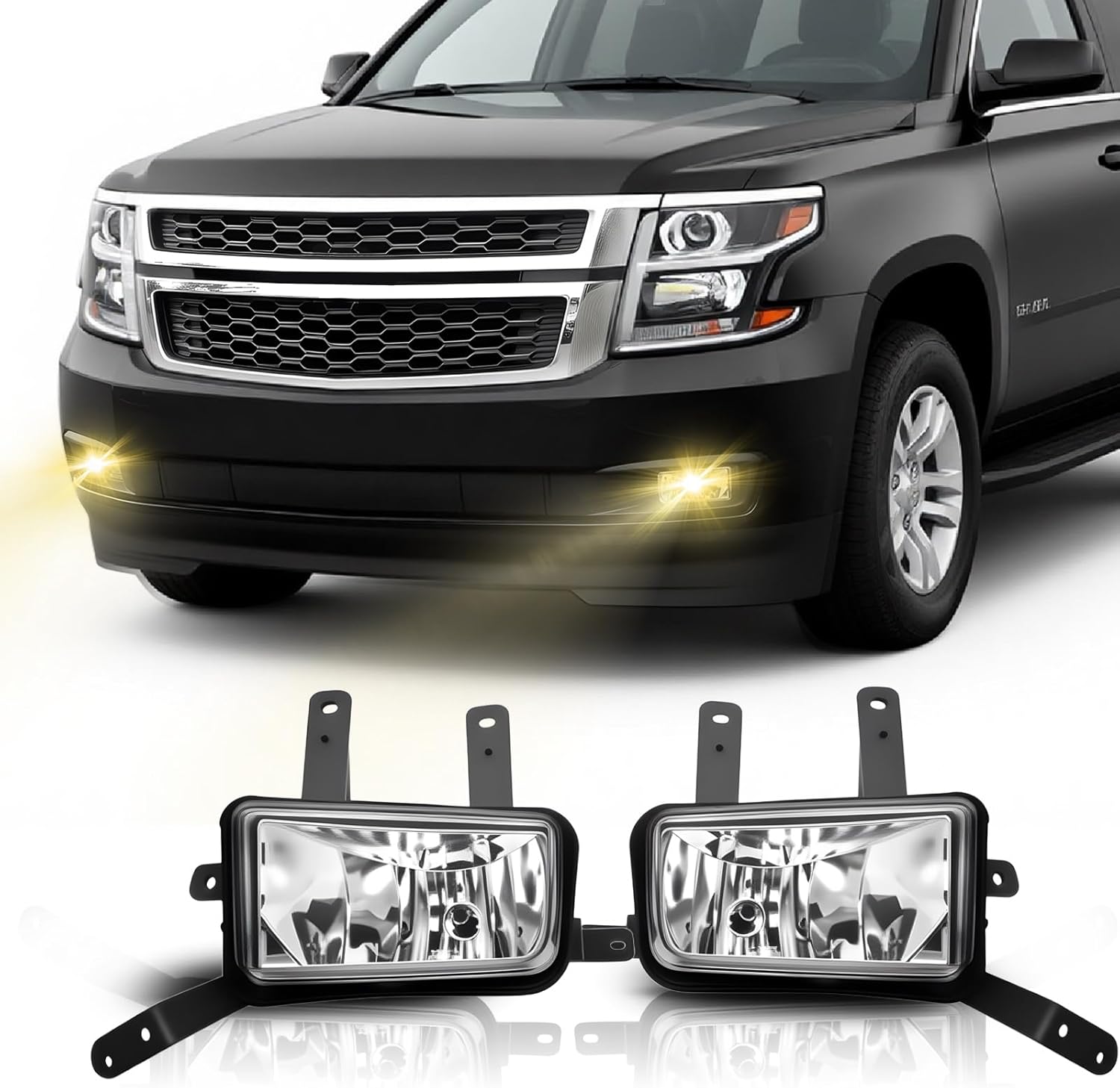 Fog Lights Assembly Compatible With 2015-2020 Chevy Suburban/Tahoe 2015-2020 GMC Yukon/Yukon XL Front Bumper Driving Fog Lamp