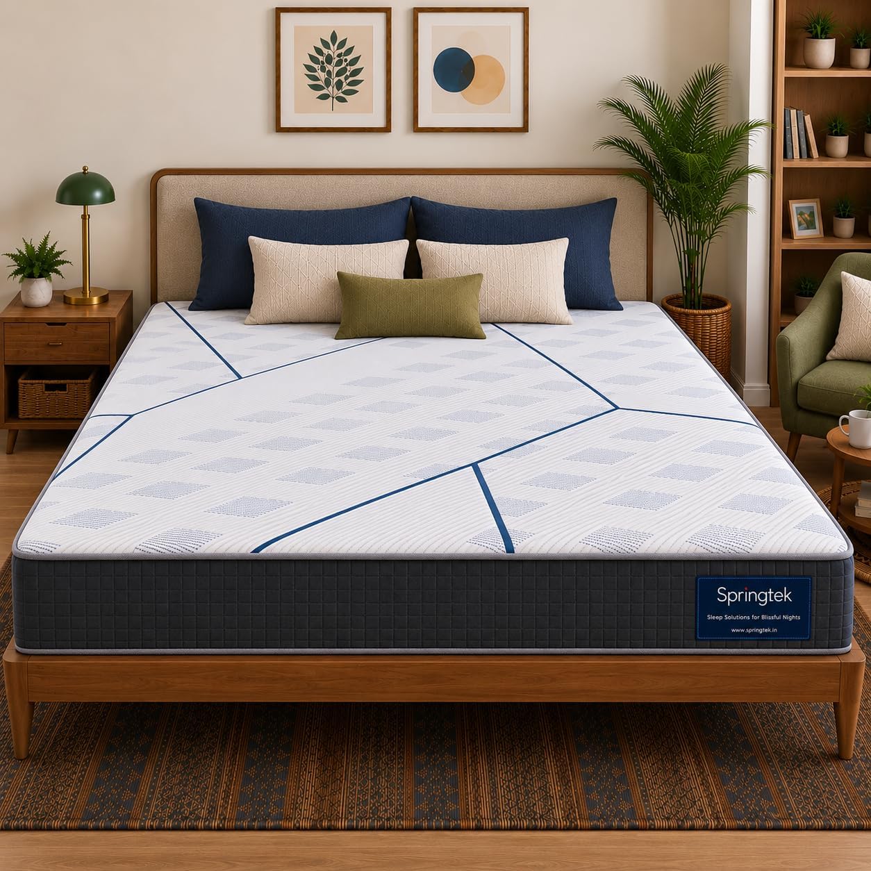 Springtek Bonded Foam Mattress | 4 Inches Medium Firm 5 Layer Orthopedic Memory Gel & HR Foam Hard Gadda for Back Pain & Spine Support | Single Size Rebonded Bed Mattresses | 72x36 Inch