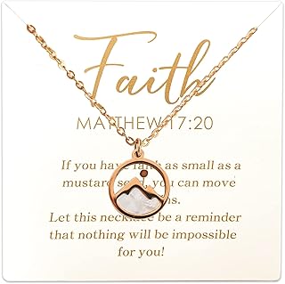 Inspirational Gifts for Women Mustard Seed Necklace,Christian Gifts Faith Necklace for Women Mustard Seed Jewelry for Her