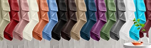 Miniatura 6 de DAN RIVER Juego de 4 toallas de baño de algodón 100% lujoso, paquete de 4 unidades, máxima comodidad y absorción para baño, hogar y spa (27 x 54