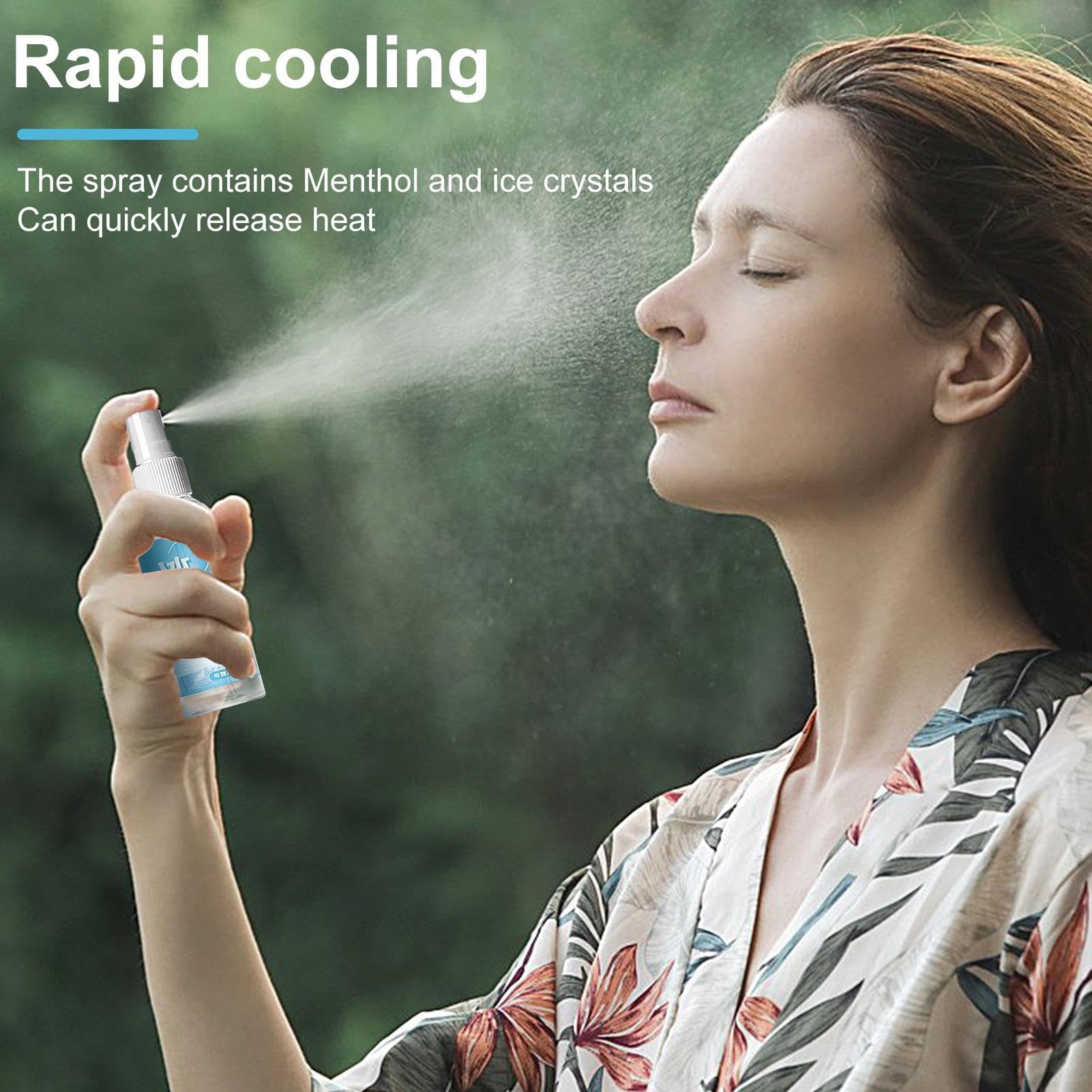 Spray chłodzący do ciała, naturalna mgiełka miętowa do szybkiego chłodzenia, 100 ml przenośne urządzenia chłodzące dla rodziny, na kemping, wędrówki, wycieczki, sport