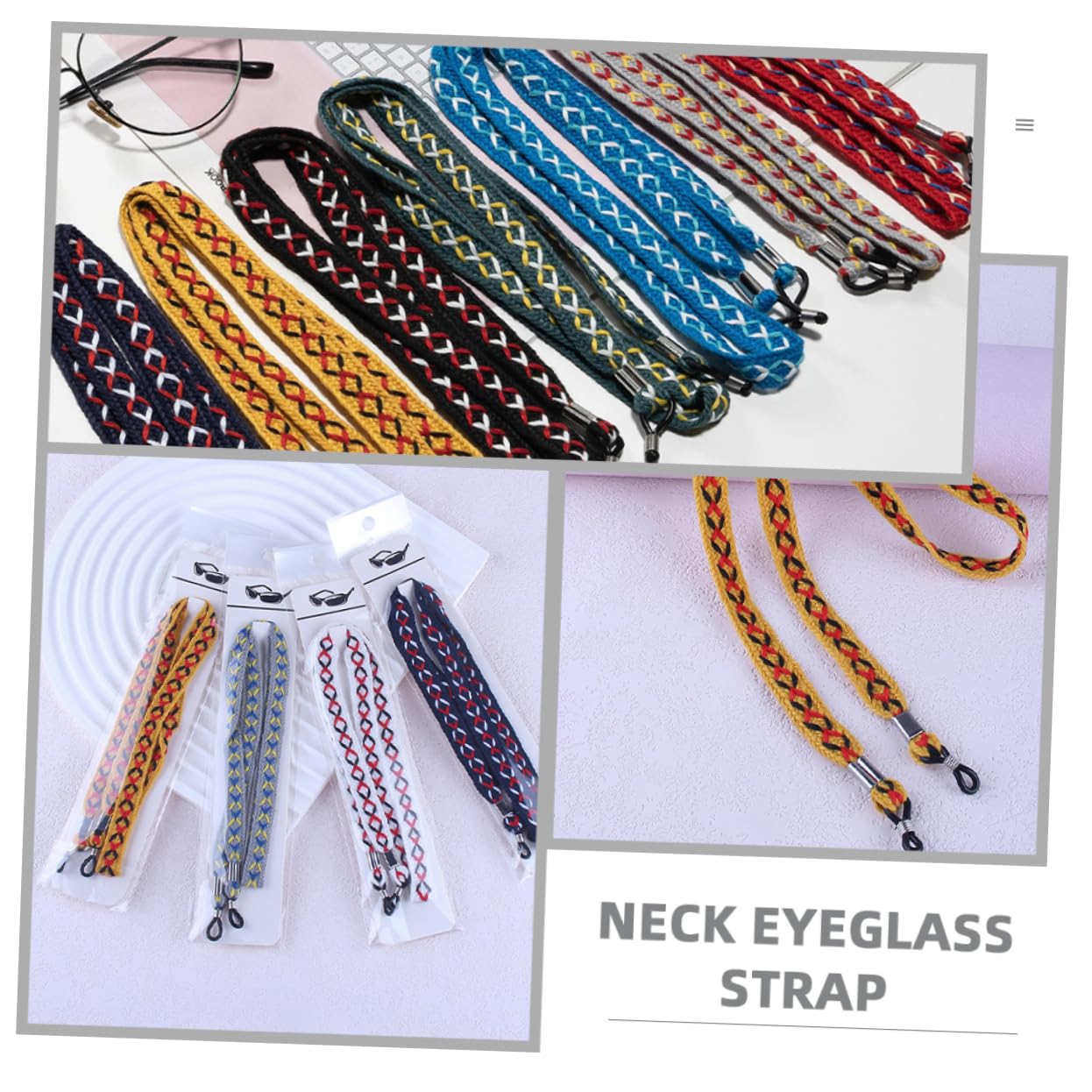 minkissy Cordón Para Gafas Cordón Para Gafas Correa Para El Cuello Gancho Para Gafas Cadena Para Gafas De Sol Para Mujer Soporte Para Varias Gafas De Sol Tela