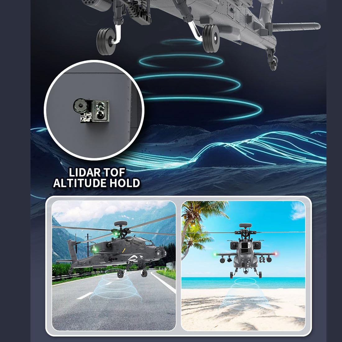 1/32 F11-S AH64 RC Helikopter dla Dorosłych, 2,4 G, 6 CH, Flybarless Lotka, 6 G/3D, Helikopter Zdalny Wojskowy, Zabawka RTF GPS Smart Wersja