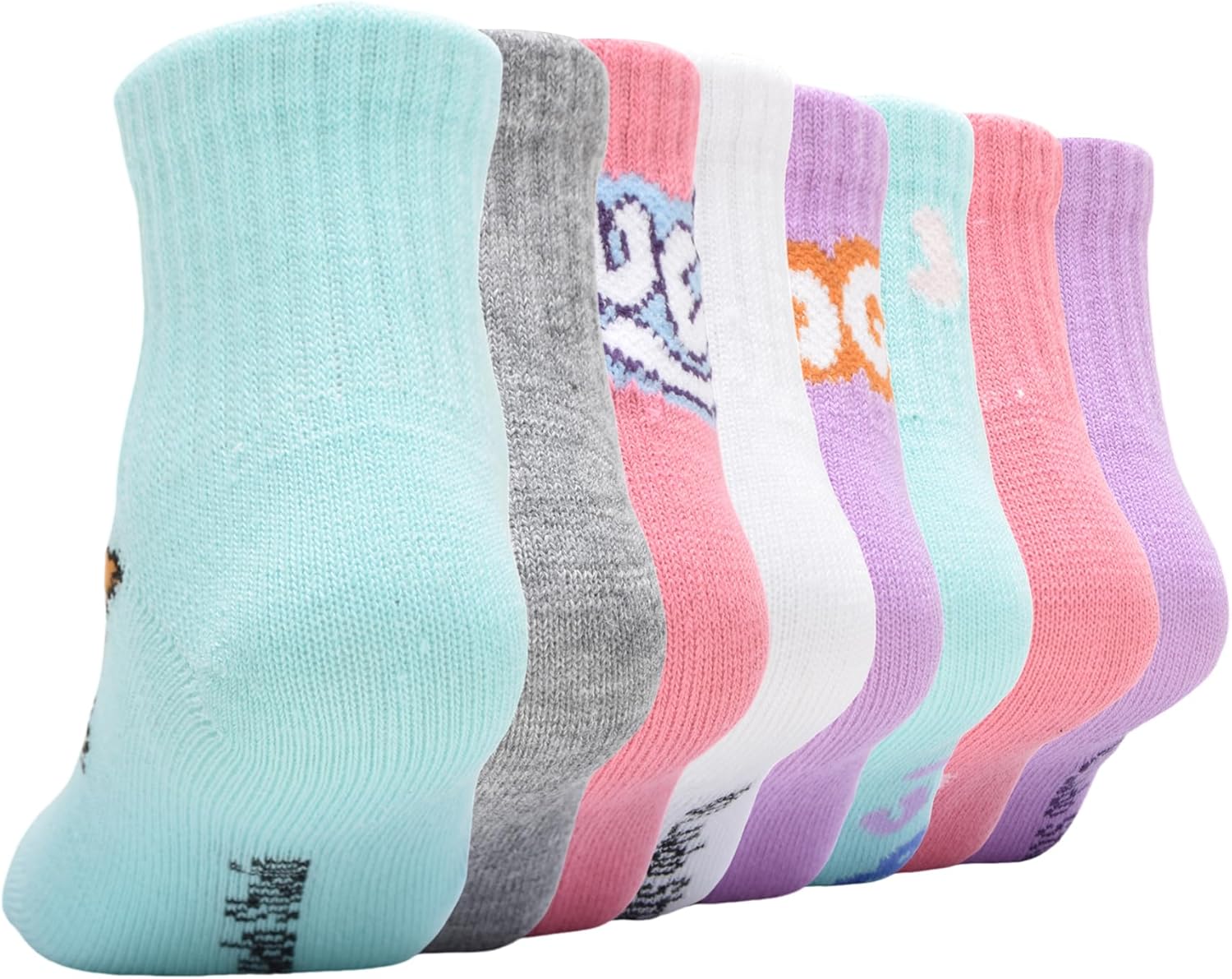 Bluey 8-Pack Girls Sisterly Quarter Socks - Image 2