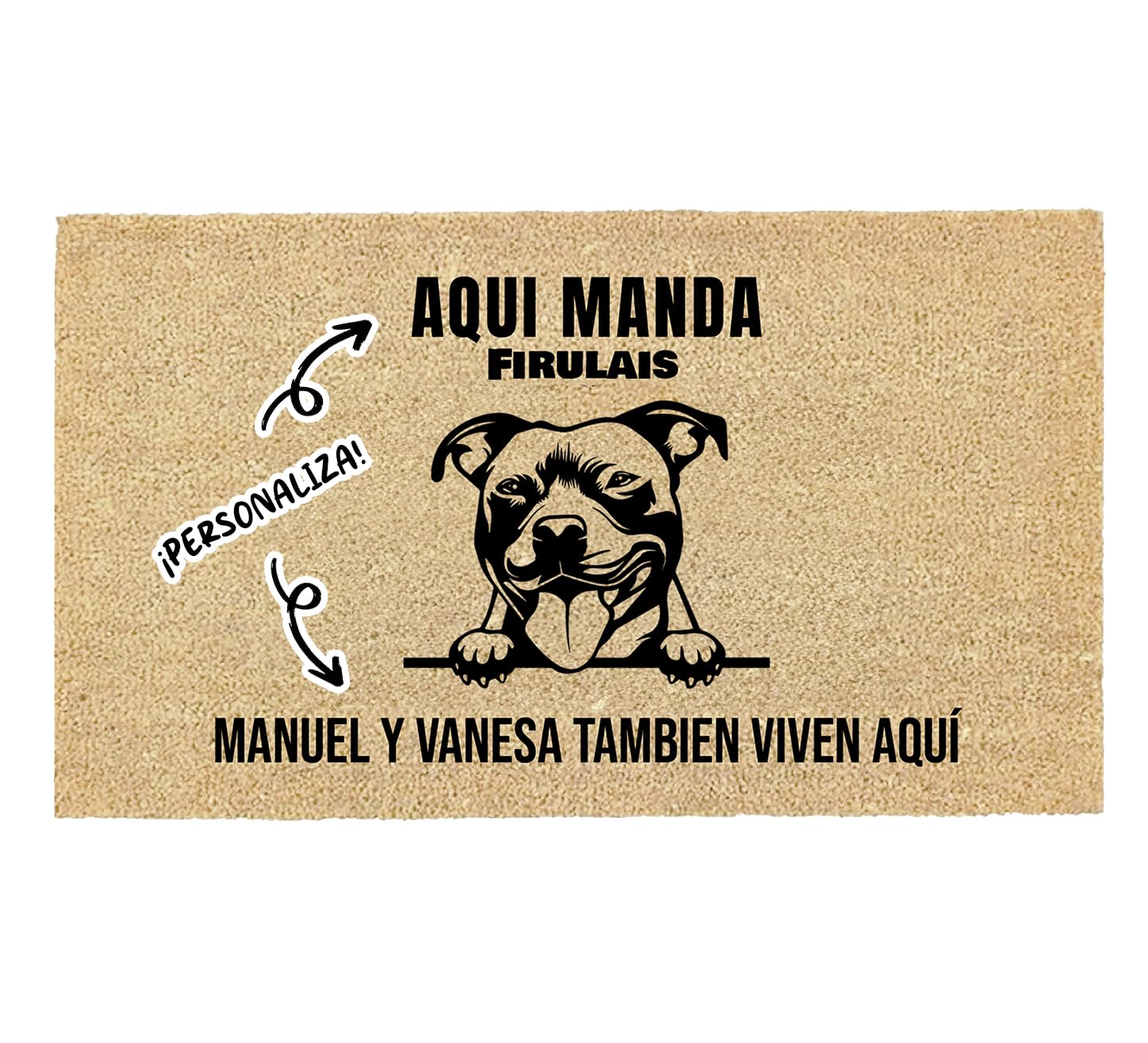 LucaHome - Felpudo Entrada casa Personalizados - Felpudo Pitbull - Original y Divertido - Decoración hogar - Regalos Originales - Alfombra 40x70cm