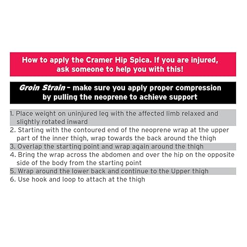 Miniatura 5 de Cramer Soporte de espica de cadera para la tensión de la ingle, esguince de la ingle, reemplazo de cadera, lesiones deportivas y flexores de cadera,