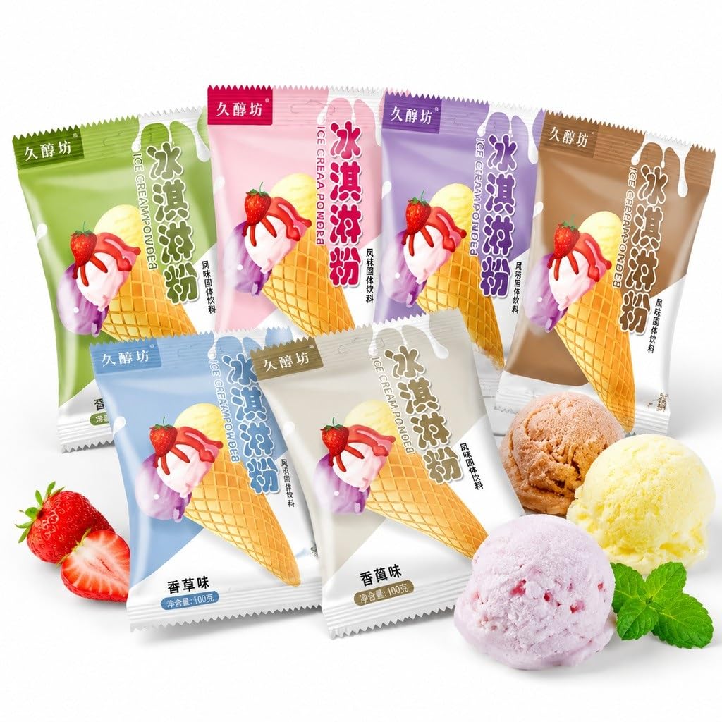 Kit De Mezcla Helado 6 Sabores En Polvo, 100 G X Paquetes, Paletas Caseras Fáciles Hacer, No Necesita Máquina