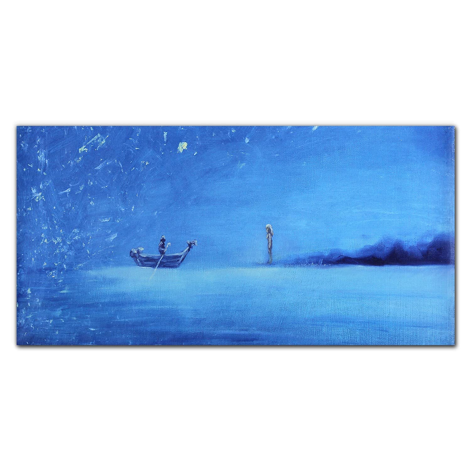 Crédence de cuisine en verre trempé 100x50cm fond de hotte motif Nuit de mer