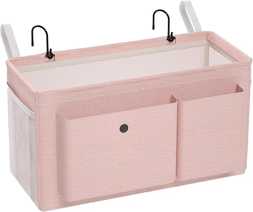 Miniatura 16 de Organizador de mesita de noche con tiras fijas y soporte para botella de agua, organizador de cama para literas, ideal para casa, dormitorio,