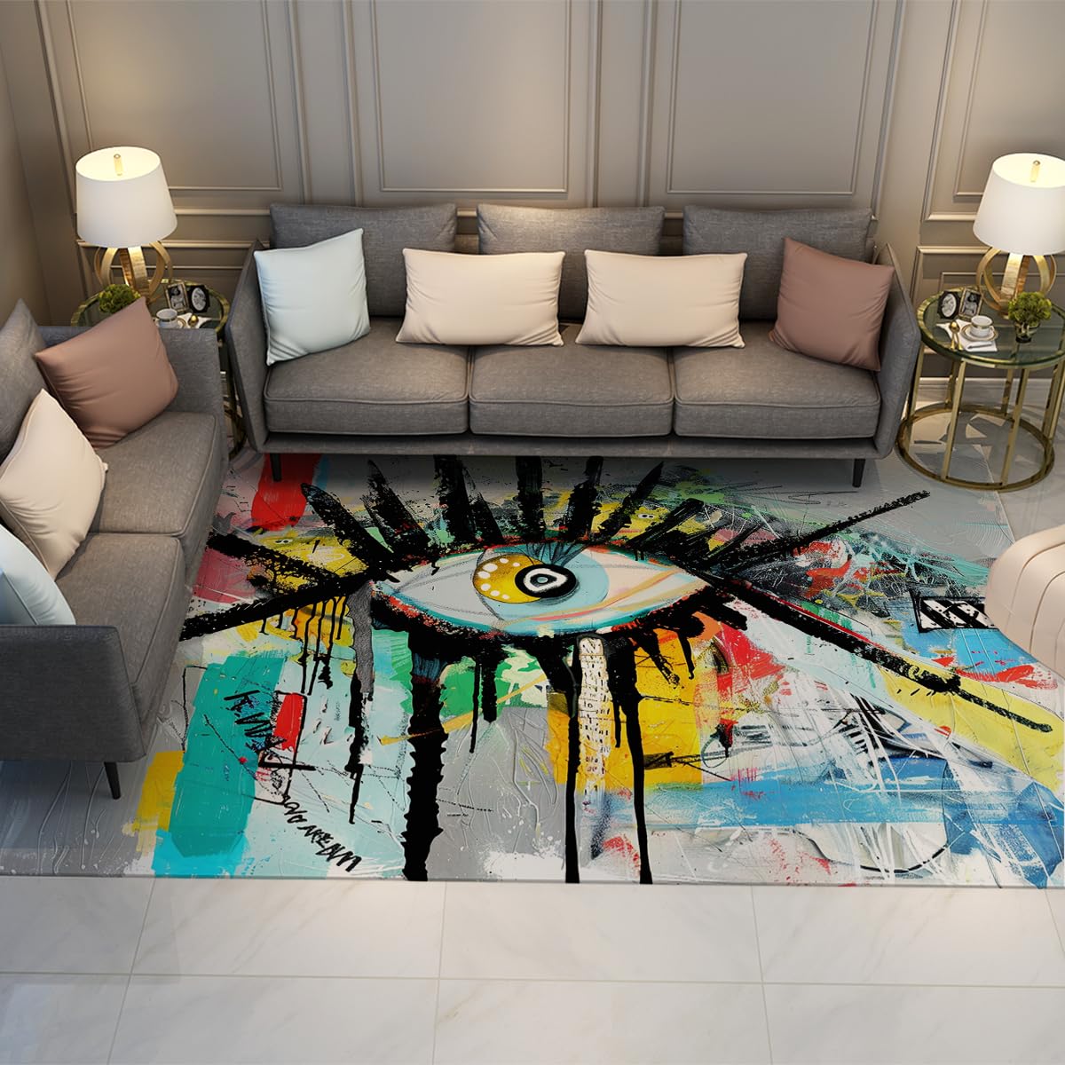 Tapis lavable 60x90cm antidérapant et doux à poil bas pour sécuriser la chambre des enfants