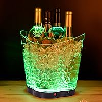Vista 2 de Cubo de hielo LED – Cubo de hielo portátil colorido degradado de 6 litros, ideal para bar en casa, cerveza fría, champán y vino