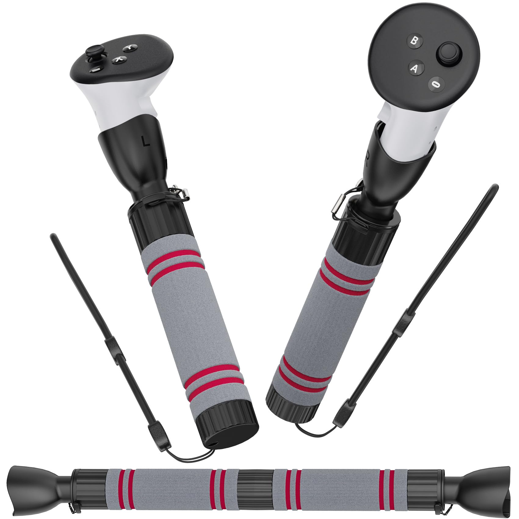 Accessoires de poignée pour Meta Quest 3, TanReginal Gorilla Tag Bras longs pour contrôleur Meta Quest 3S, double poignée d'extension VR Sticks compatibles avec Oculus Quest 3 pour Beat Saber et
