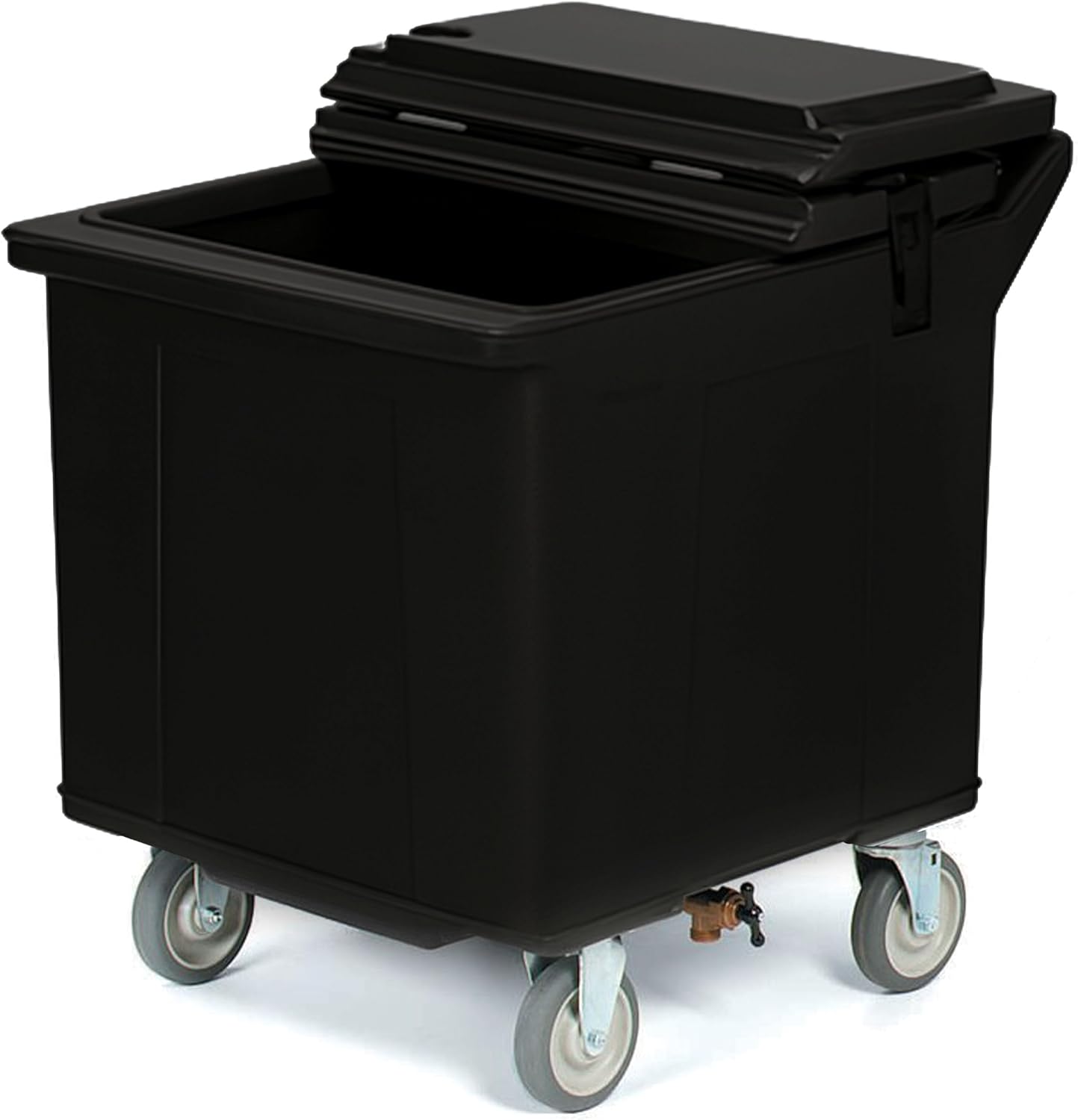 Carlisle FoodService Products Cateraide Tall Ice Caddy, Insulated Ice Carrier with 4 Swivel Casters for Catering, Bar, and Restaurants, Plastic, Holds 125 Pounds, Black