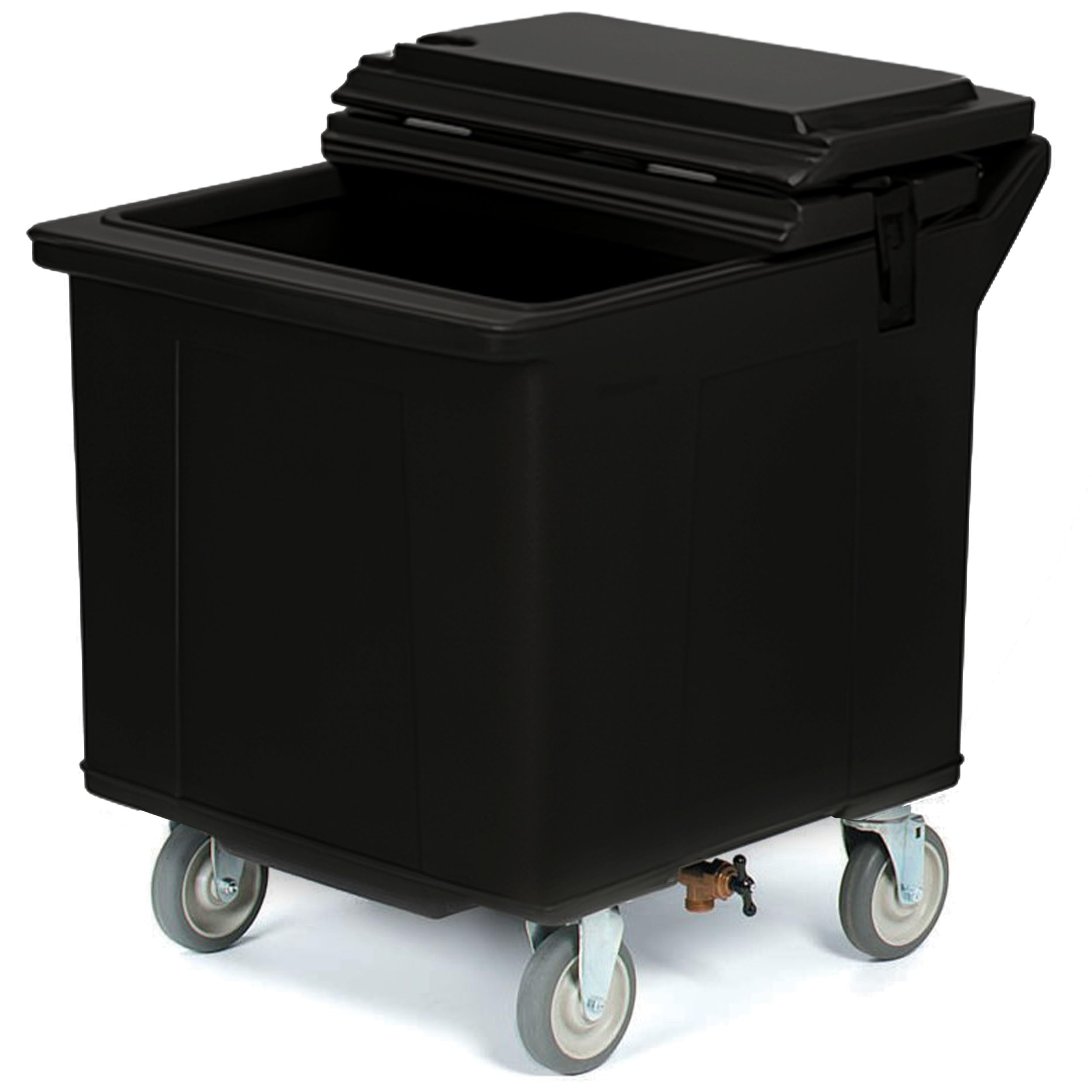 Cateraide Tall Ice Caddy, Insulated Ice Carrier with 4 Swivel Casters for Catering, Bar, and Restaurants, Plastic, Holds 125 Pounds, Black