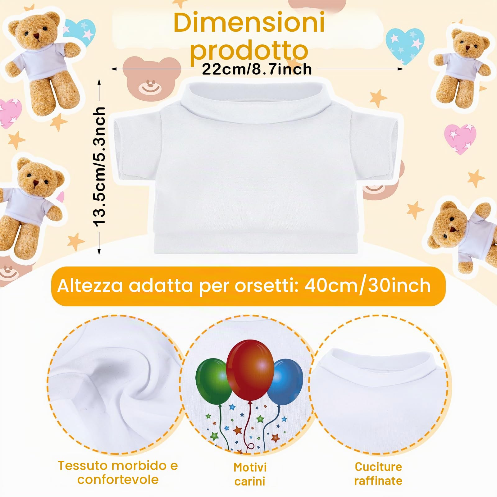 Build a Bear Clothing Set - 4 pezzi Mini Orso Peluche Outfit e accessori per bambole 30,5-40,6 cm - Crea il tuo peluche