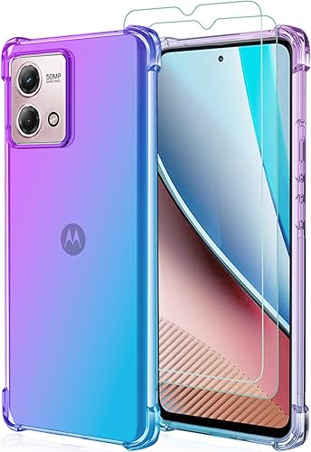 Miniatura 7 de Osophter Funda translúcida para Moto G Stylus-2023 para mujeres y niños con 2 protectores de pantalla en las esquinas reforzadas, poliuretano