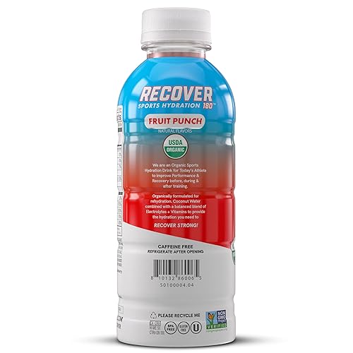 Vista 6 de RECOVER 180 Bebida de hidratación deportiva orgánica, sin azúcar añadido, bebida deportiva de 20 calorías, sabores orgánicos con vitaminas