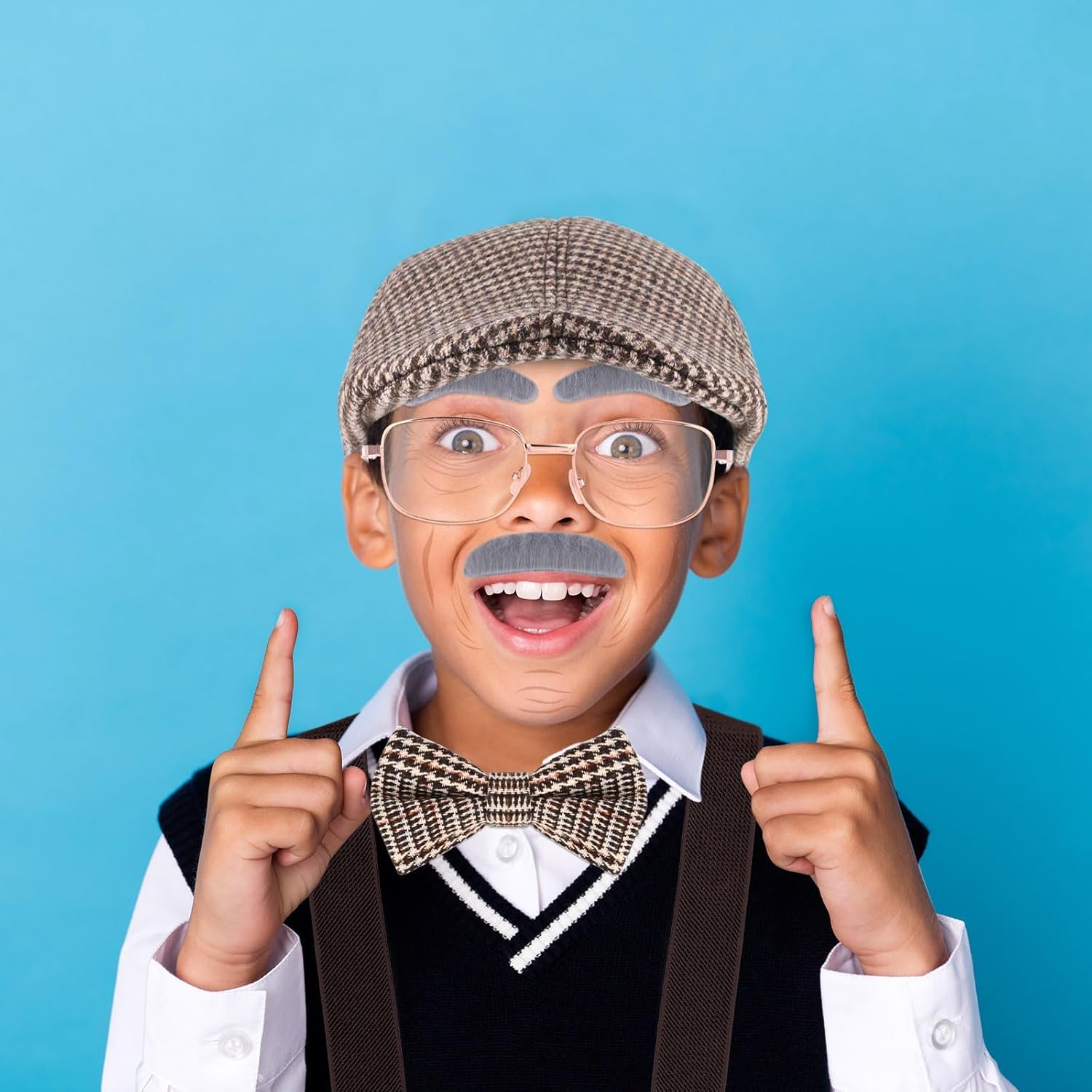 8 Pcs 100 Days of School Costume for Boys Old Man Costume Set for Kids 100th of School Grandpa Dress Up - Image 8