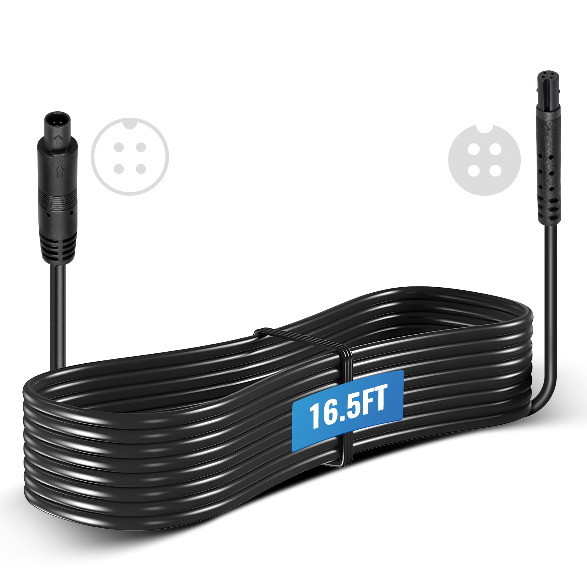 EWAY 4 Pin Extension Cable (16.5FT/5M) for Dash Cam Rear View Backup Camera Reverse Car Recorder Mirror Dashcam 4PIN Male to Female Extender Extension