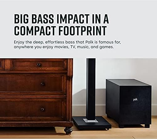 Miniatura 4 de Polk Monitor XT10 Home Subwoofer, woofer de graves profundos de 10 pulgadas, amplificación clase D de 100 W, Dolby Atmos, compatible con Auro 3D y