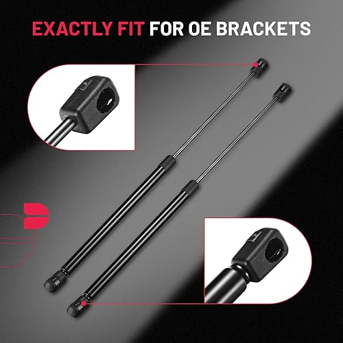 Miniatura 4 de BDFHYK C16-21220 - Juego de 2 amortiguadores de gas de 18.7 pulgadas, 28 libras (125N), soporte de elevación para toldo ATC Leer Camper, cubierta