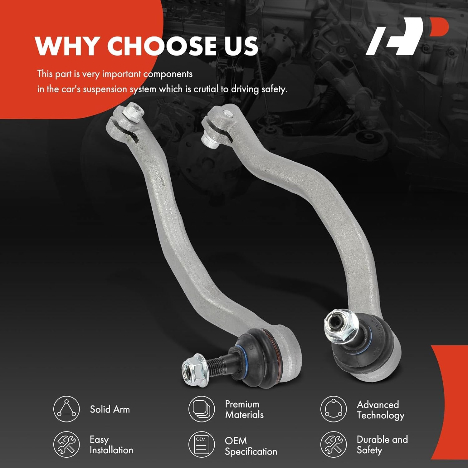 A-Premium 2 x Front Outer Tie Rod Ends, Compatible with Mini R60 Series Cooper Countryman 2012-2016, R61 Series Cooper Paceman 2013-2016
