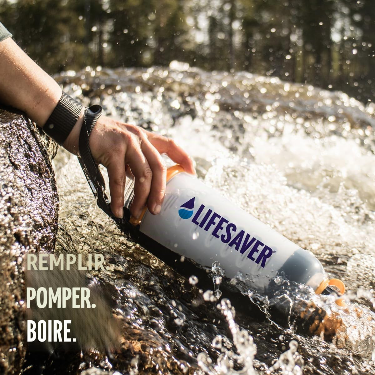 LifeSaver Filtre à eau portable et purificateur – Facile à utiliser, élimine 99,99 % des virus, bactéries et kystes, technologie Failsafe, 750 ml, approuvé par les militaires, purifie jusqu'à 6000 L