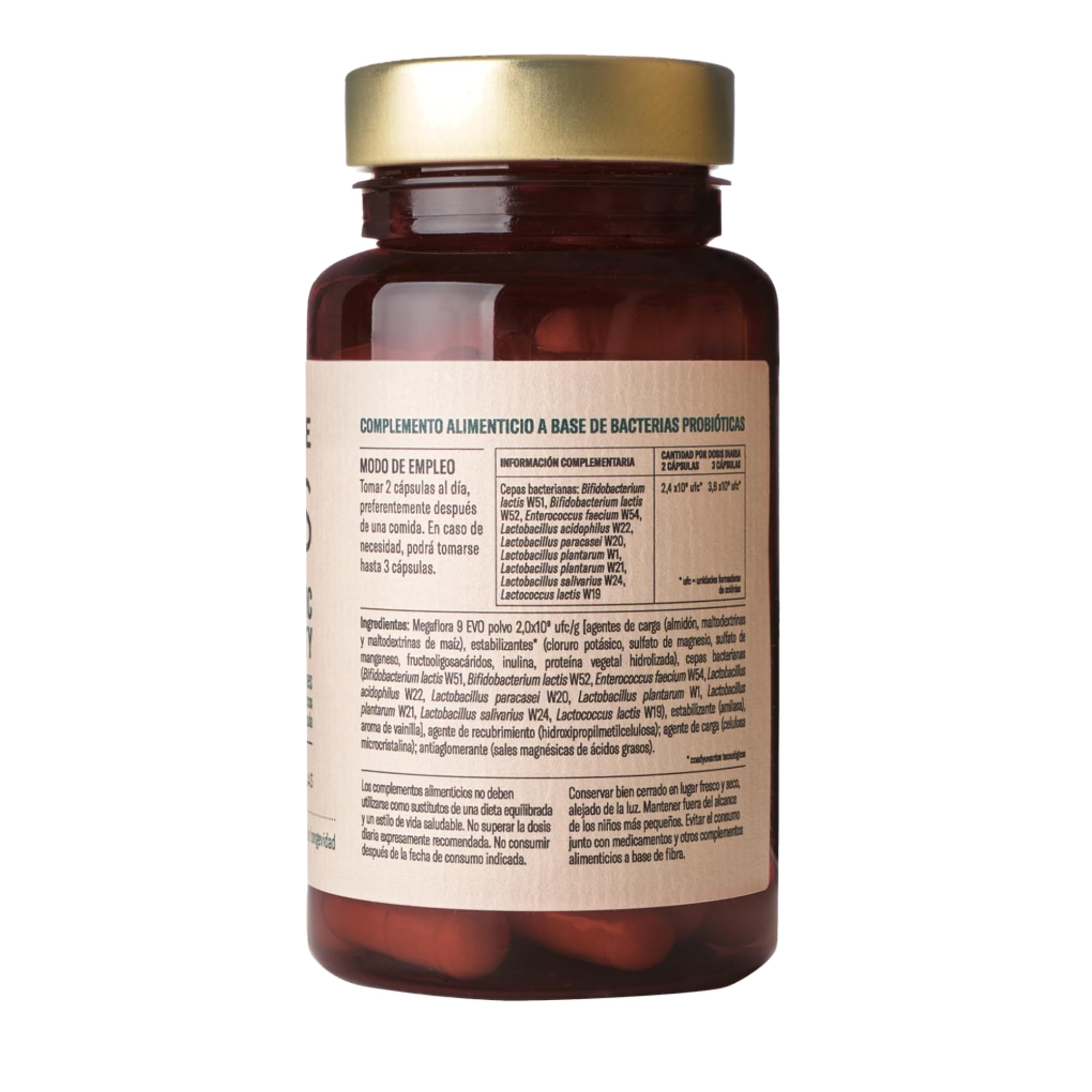 ProAge Pills Probiotic Activity | 60 Cápsulas | 2400M UFC, 9 Cepas Lacto & Bifido | Salud Intestinal, Flora, Defensas y Bienestar Digestivo | Vegano