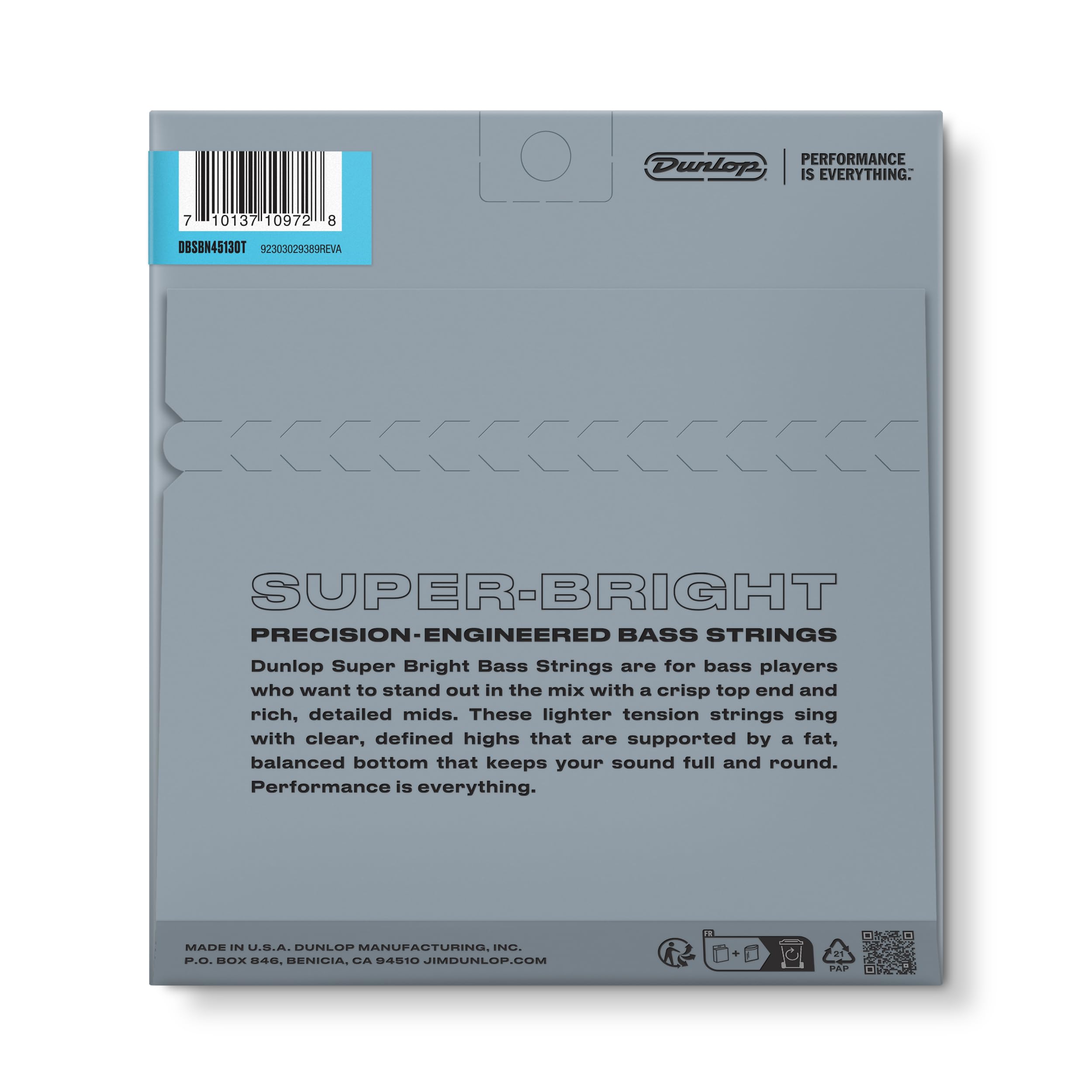 JIM DUNLOP Super Bright Nickel Wound Tapered Bass Strings 45-130, Black - Image 2