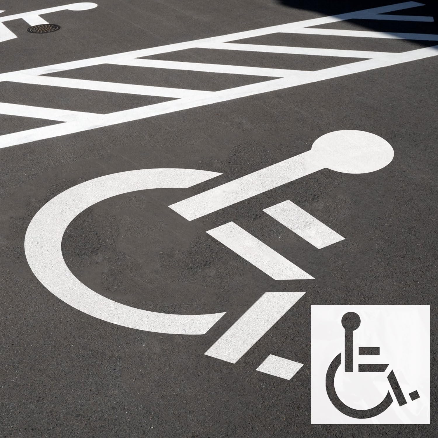 92x81,5cm Plantilla Discapacitados para Estacionamiento, Plantilla Silicona Estacionamiento Discapacitados Reutilizable Plantilla Símbolo Silla Ruedas para Discapacitados para Pintura