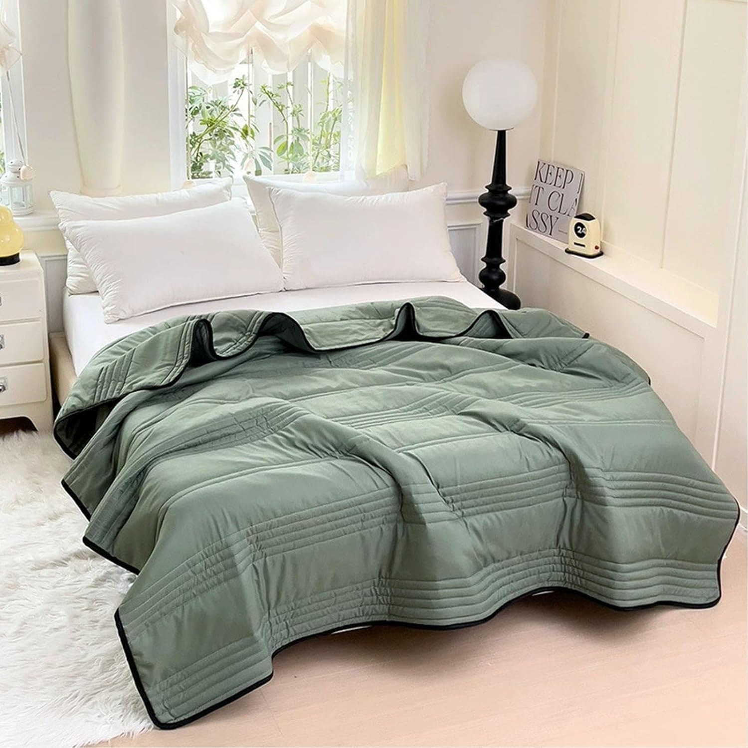 Nuvodreams Silk Cooling Blanket Queen Size, Nuvodreams Cooling Blankets For Hot Sleepers, Double Side Cooling Blankets, Ultra-Cool Lightweight Breathable Summer Blanket For Hot Sleepers (180*220cm,H)