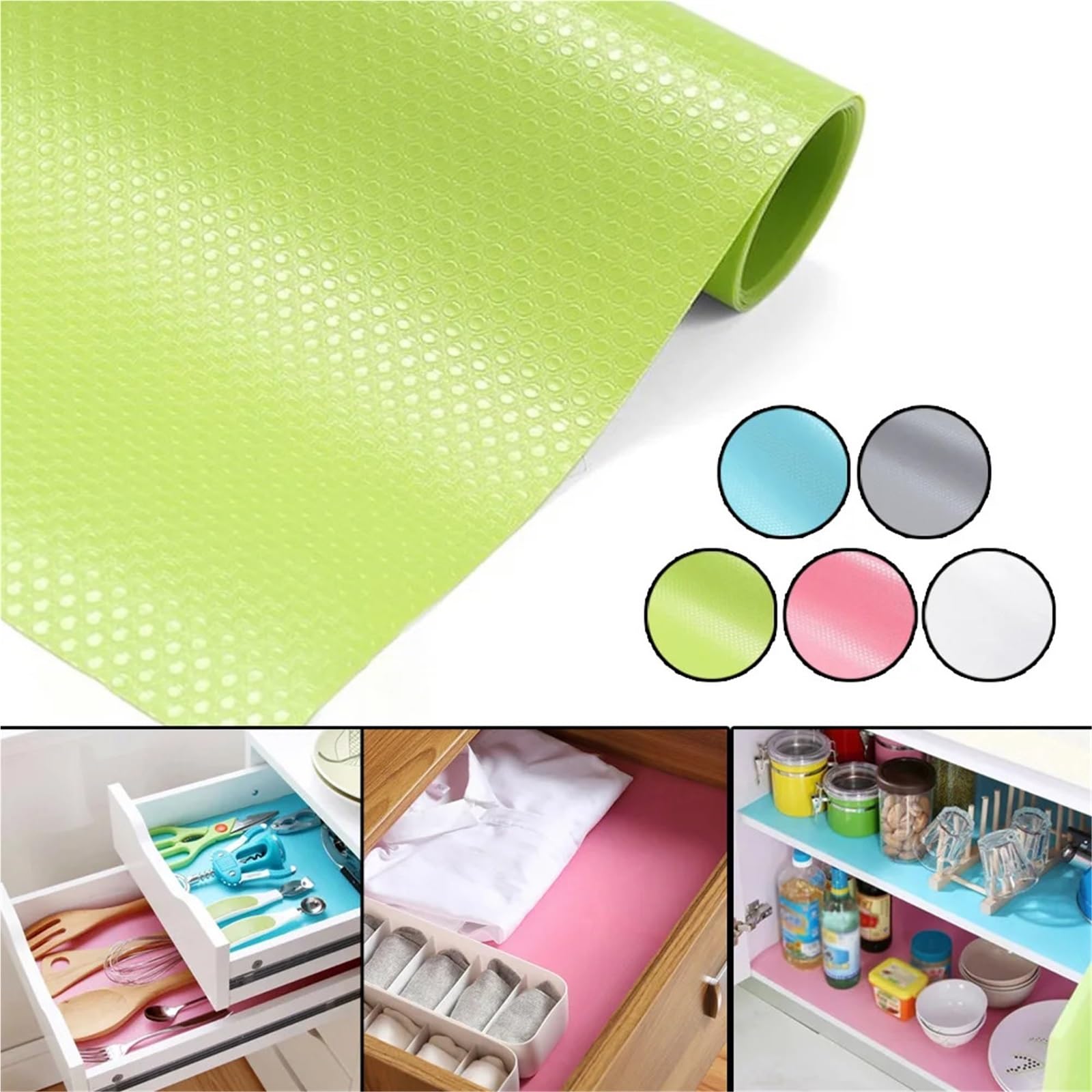 Tapete for cajones de 60x150CM, 3 rollos, mesa cocina, revestimiento for estante, alfombrillas, almohadilla for armarios, mantel papel impermeable for armario Para Armario(Clear)