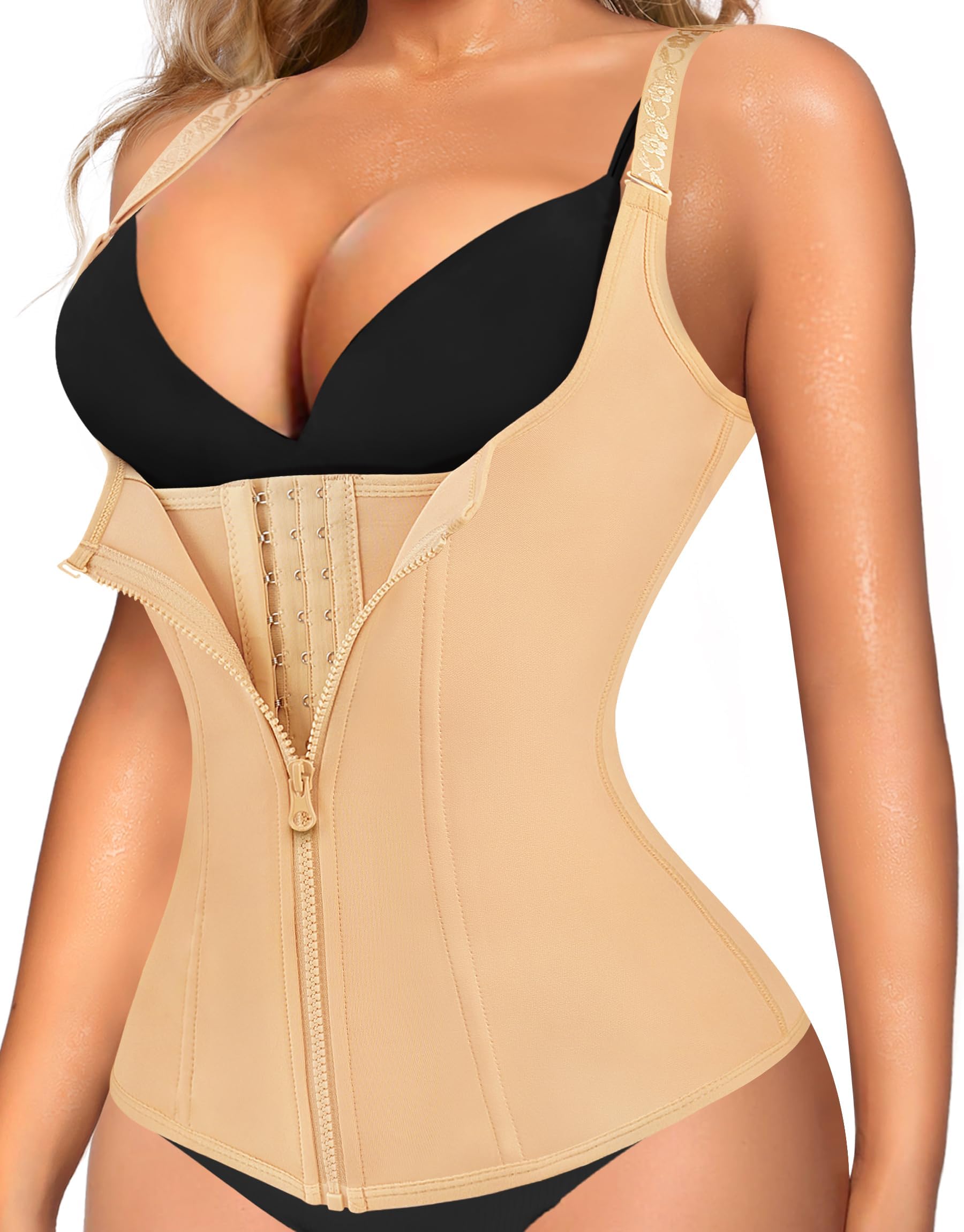Waist Trainer Corset for Women Tummy Control Sport Workout Body Shaper Black