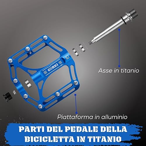 Miniatura 4 de Corki Cycles TOPO - Pedales de bicicleta de montaña con plataforma plana de titanio, 916 pulgadas
