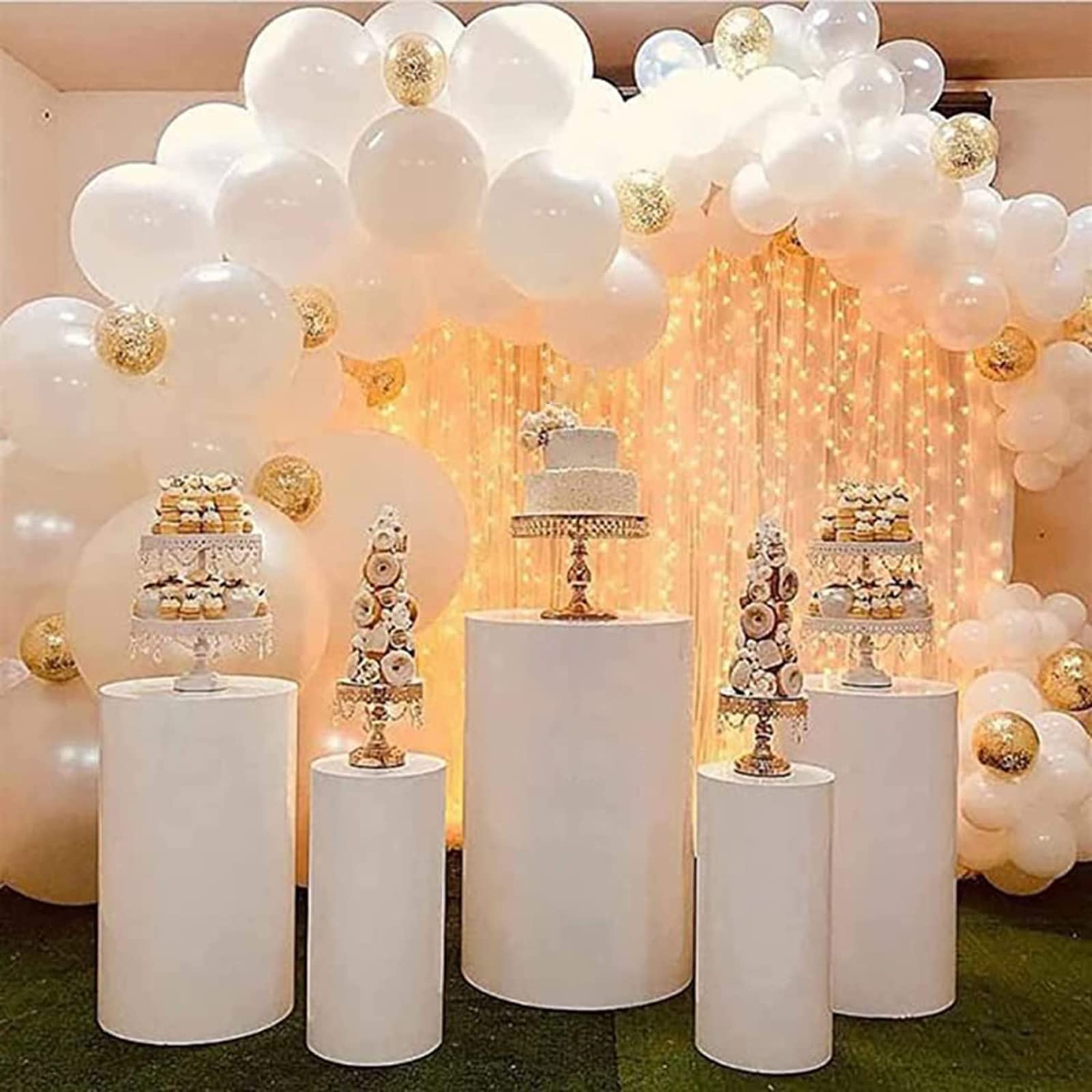 Set di 3 supporti cilindrici per decorazioni per feste, piedistallo