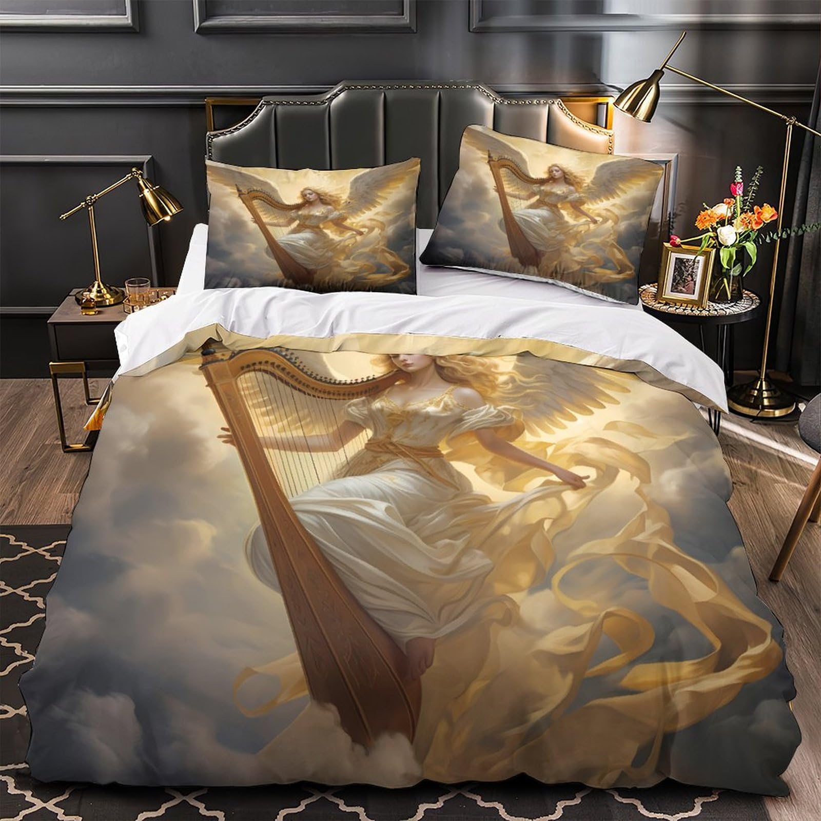 Housse de couette basketball 260x220 cm avec taies en microfibre pour lit super king