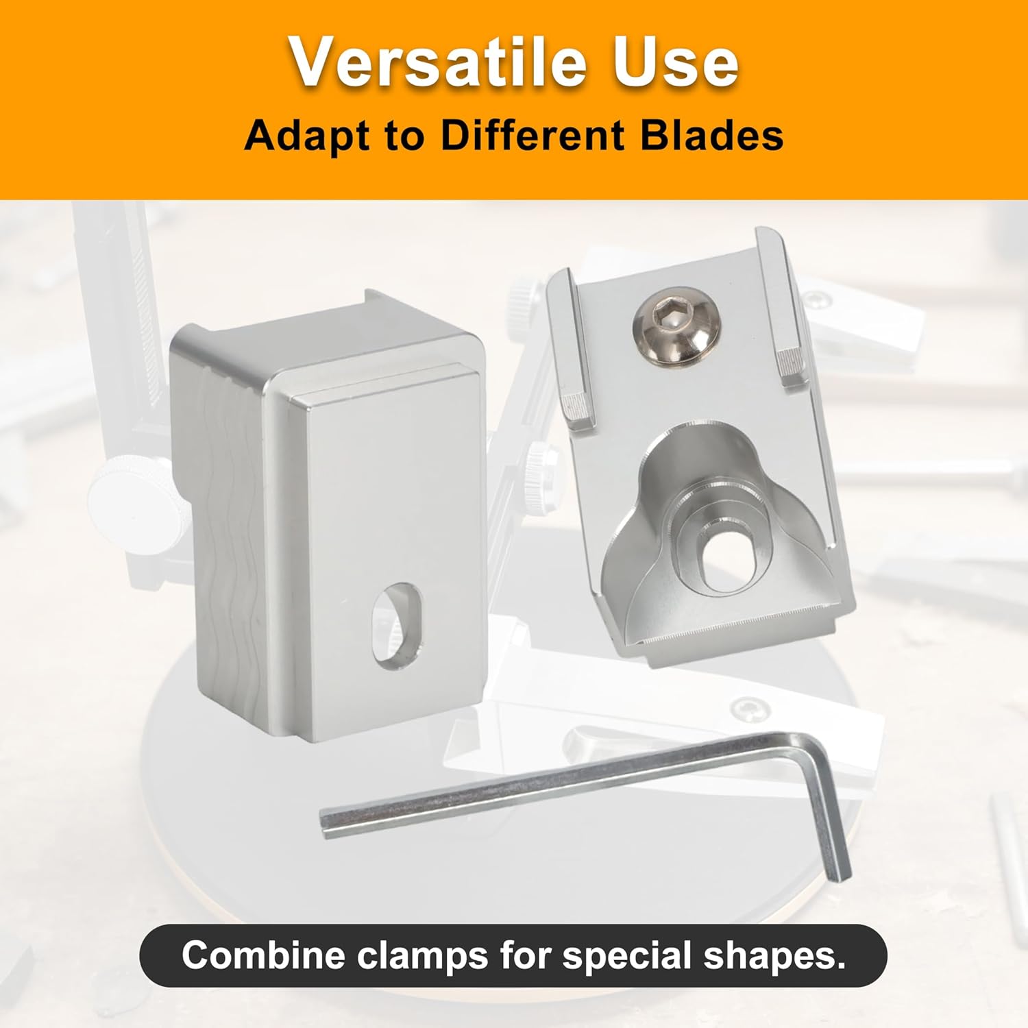 For Tormek Kadet K03 Pioneer L-Shaped Clamp Adapter, 2-Piece Attachment Set with Hex Key for Sharpening Flexibility