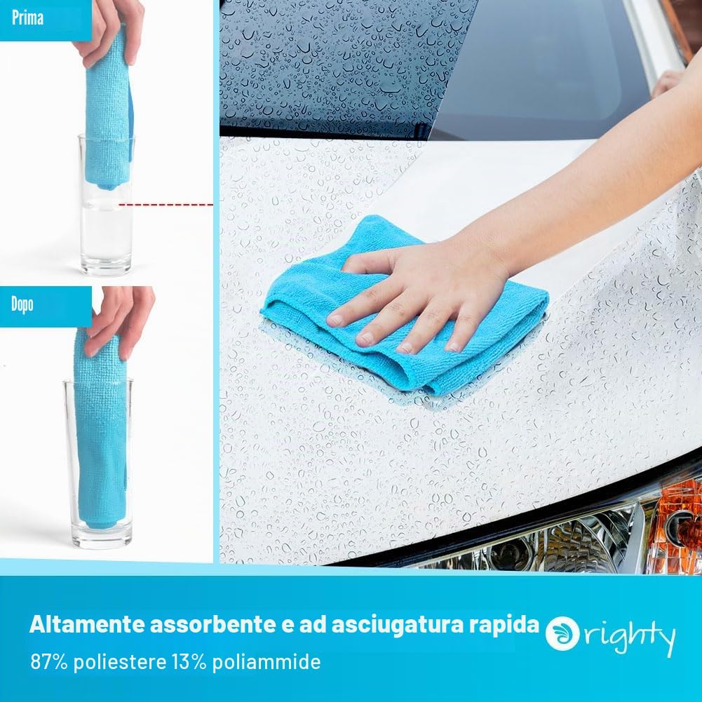 Orighty Panni per la pulizia in microfibra 120, assorbenti e privi di pelucchi, per una pulizia efficace della casa, della cucina e dell'auto (30,5 x 30,5 cm)
