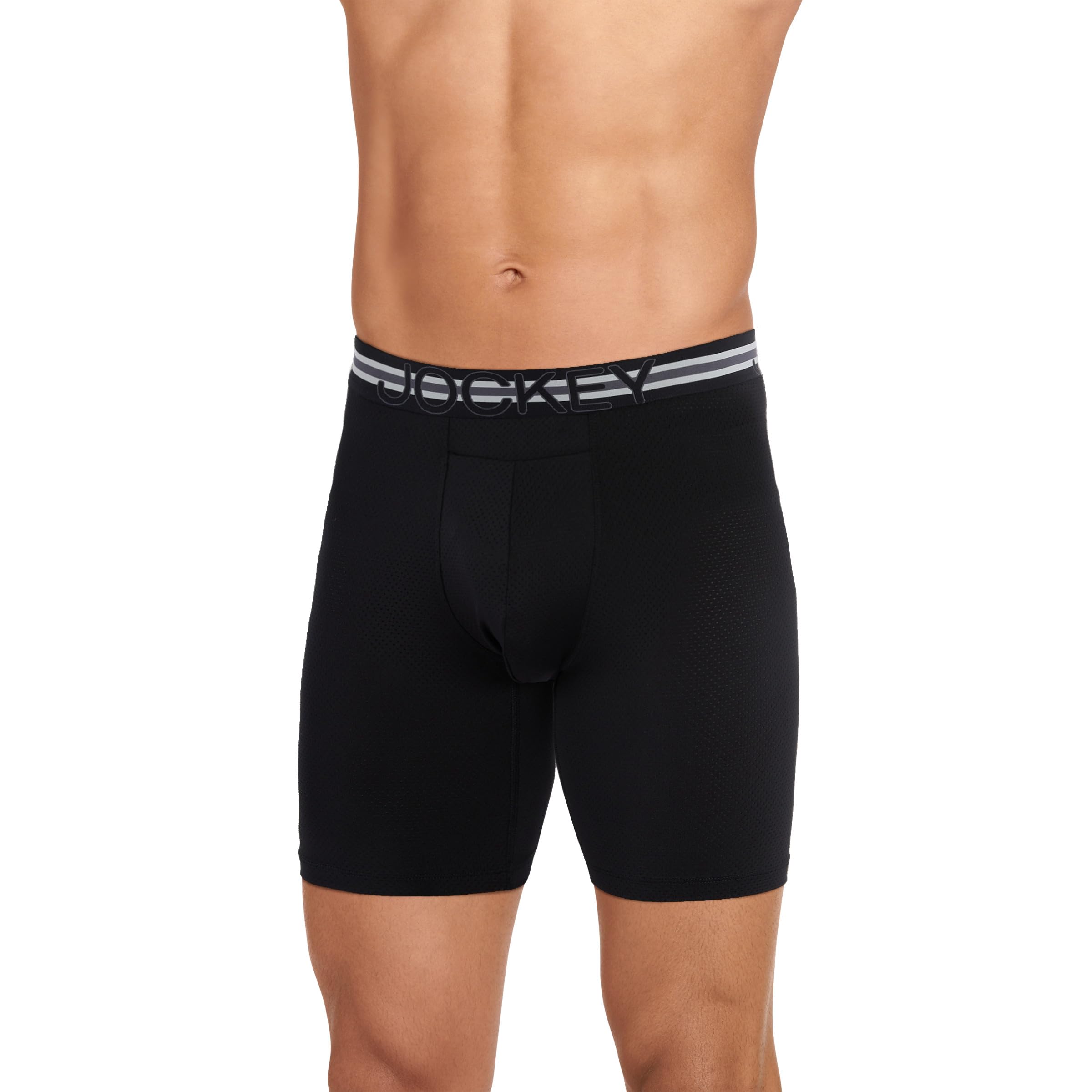 Jockey Sport Mens Underwear Stability Pouch Microfiber 9 Long Leg Boxer Brief