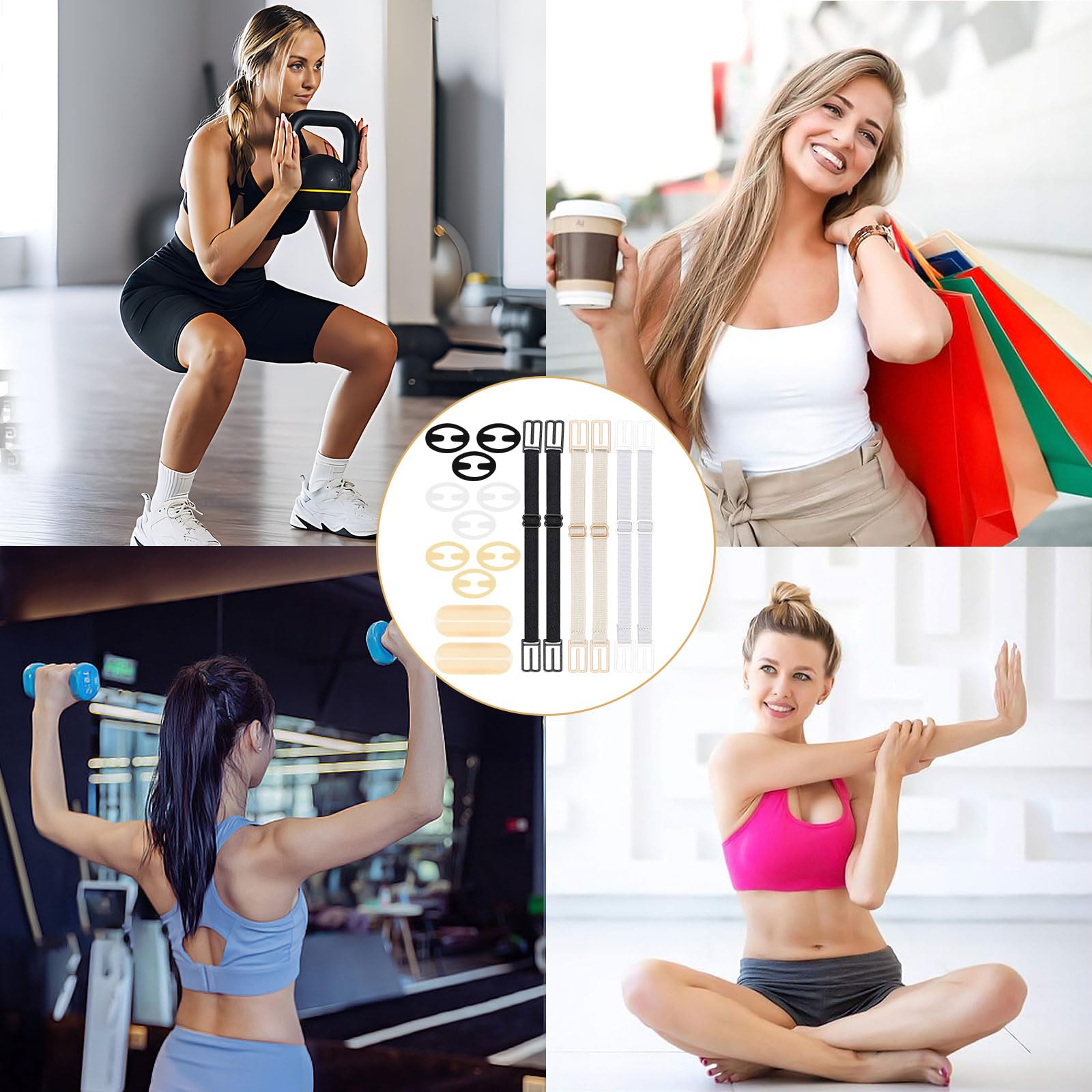 14 Pièces Ensemble Attache Soutien-Gorge – Accessoire Essentiel de Bretelles de Soutien-Gorge, Épaulette en Silicone pour Dos et Bretelle de Soutien-Gorge