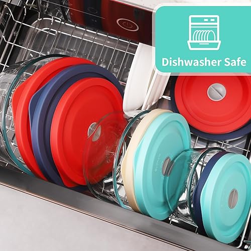 Miniatura 8 de Tapa de almacenamiento de silicona de repuesto para Pyrex 7402-PC 7 tazas y 7201-PC 4 tazas 6 unidades