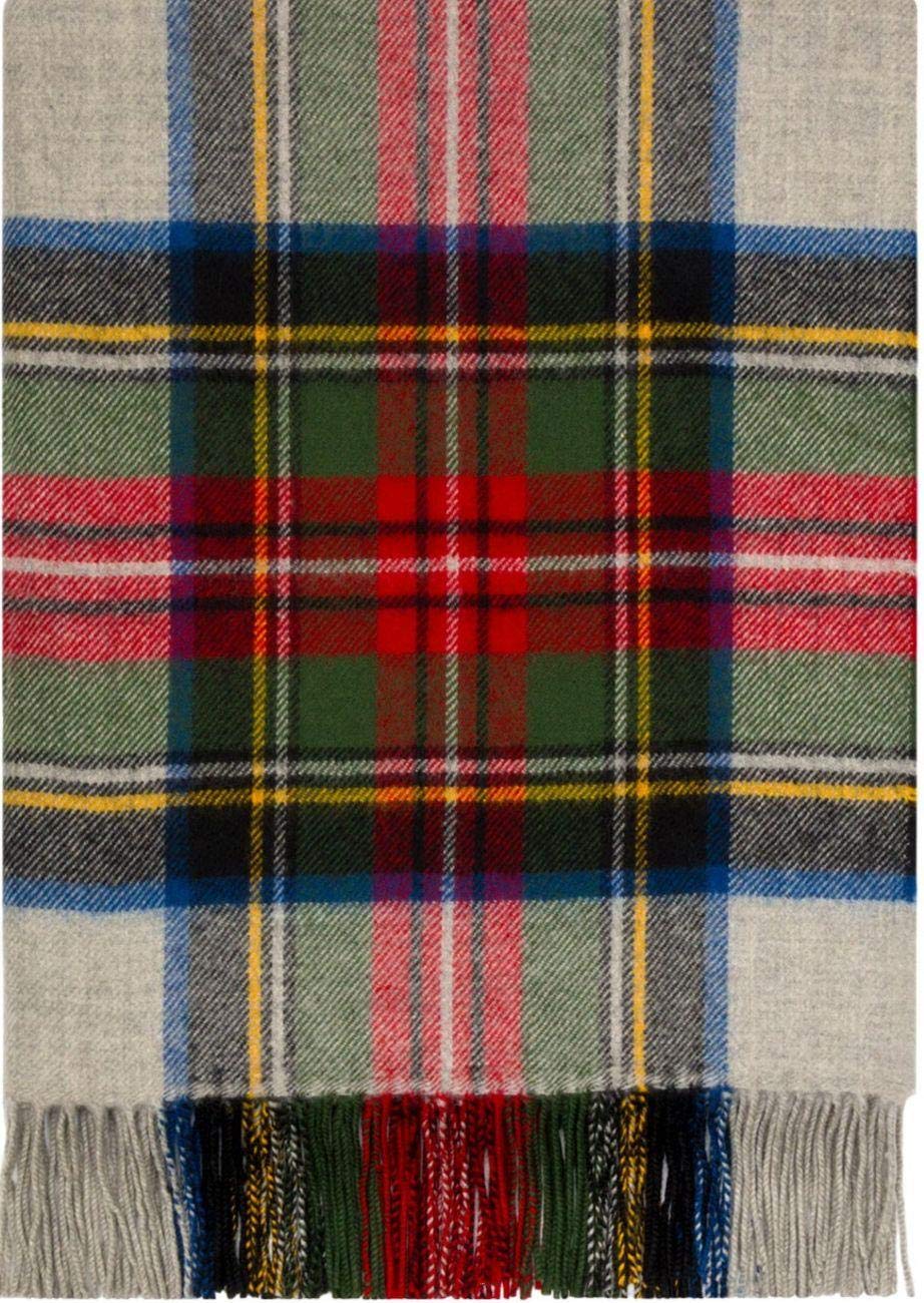 Couverture laine d'agneau anti-froid douce Stewart Dress Silver Tartan